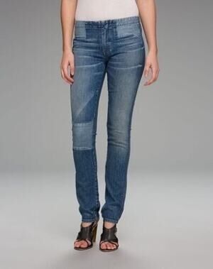 Vince Patchwork Straight Leg Ankle Jeans - Size 26 - Low Rise - Shadow Pocket